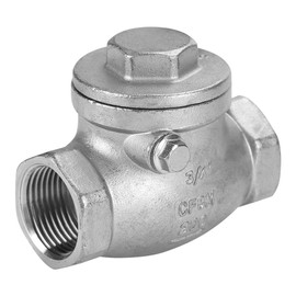 Oumefar 1pc 3/4" Check Valve Stainless Steel Swing Non Return Valves Female Thread Horizontal Valve Prevent Water Backflow