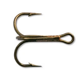 Mustad Classic Round Bend Treble Hook (Pack of 25), Bronze, 14
