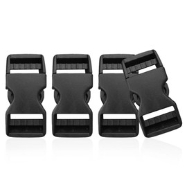 Lxnoap Quick Side Release Buckles 1" Wide Dual Adjustable No Sewing Clips Snaps Heavy Duty Plastic Replacement for Nylon Strap Backpack Fanny Pack Webbing Belt (4 Pack)