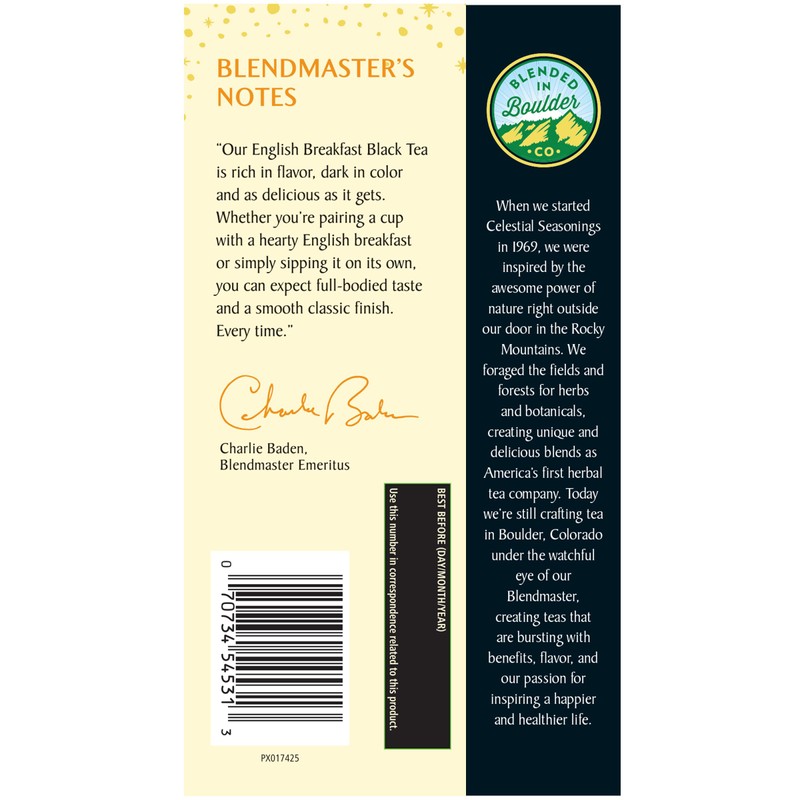 Celestial Seasonings English Breakfast Black Tea 20 Count