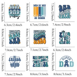 9pcs Dad Hero Father Iron On Decals Thermal Transfer Stickers for Clothing Appliqued Sublimation Patches Iron On Transfer Designs Heat Press Vinyl for Shirts Pillow Covers