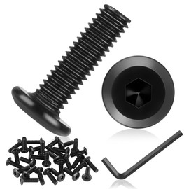 Pack of 30 Flat Head Screws M6 x 20 mm, M6 Screws Black with Hex Key, Hexagon Socket Screws, Stainless Steel Screws Countersunk Screws for Household Appliances, Industrial Machines (M6 x 20 mm)