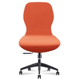 Deisy Dee Velvet Stretch Armless Office Chair Covers - Colorful Stretch Slipcover for Desk Chairs (Orange)