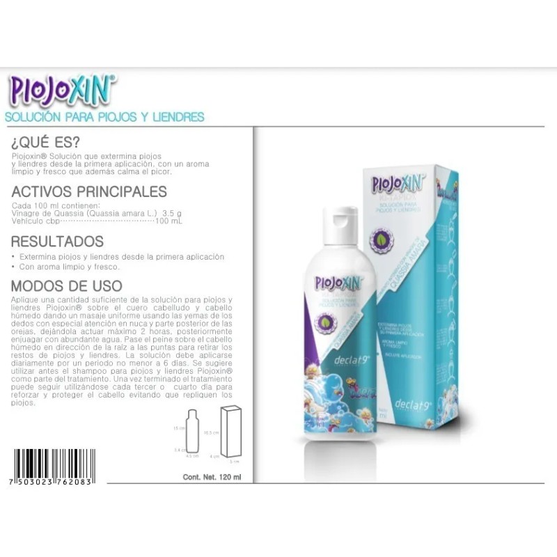 Kit 3 Loción Piojoxin Solución Para Piojos Y Liendres