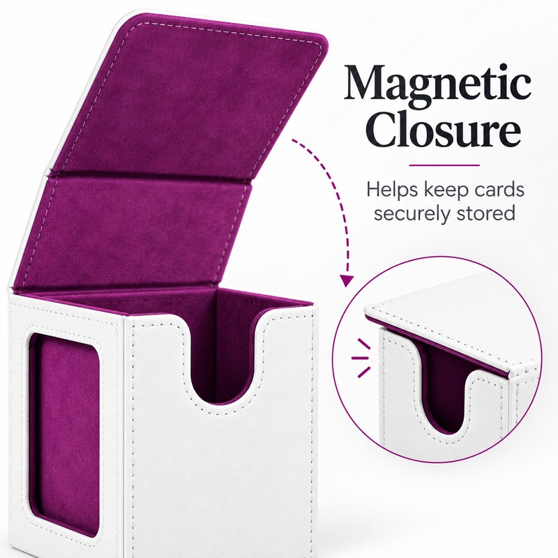 Trading Card Deck Box for 120+ Single-Sleeved Cards – Magnetic