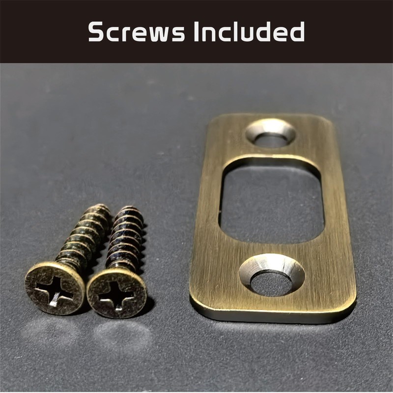 Siwil Deadbolt Strike Plate, Antique Brass Door Backplate 1" X