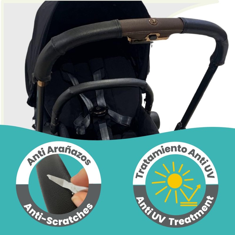 PROTEC TIF Cybex Priam Faux Leather Handlebar and Grip Set