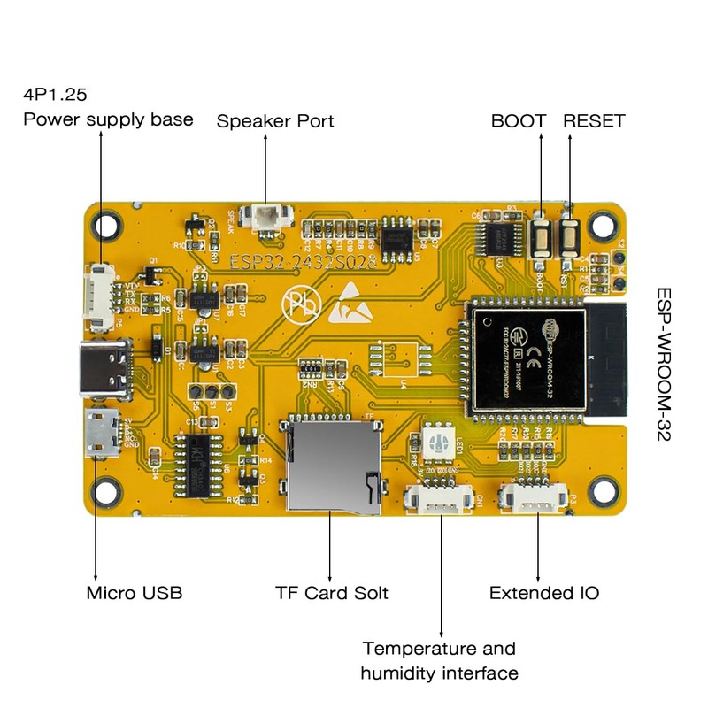 Hosyond 2.8'' ESP32 Display Resistive Touch Screen with WiFi+BT, ILI9341