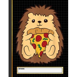 Cute Hedgehog With Pizza Slice Notebook: Hedgehogs College Ruled Notebook for Writing Notes... for Girls, Kids, School, Students and Teachers (Hedgehog Gifts)