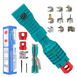 HOGESA 24 en 1 Herramienta Instalación de Grifo y Fregadero, Combinación Desmontable, Llave de Instalación y Eliminación,Multifunción Llave de Plomero Ajustable para Inodoro, Baño y Cocina