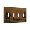 VGHOKO Decorative Switch Plate Covers Rustic Farmhouse Brown Board Pine