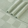 Loussuder Knit Throw Blanket, Sage Green Checkered Throw Blanket for
