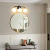 3 Light Bathroom Vanity Light, Black and Gold Bathroom Light