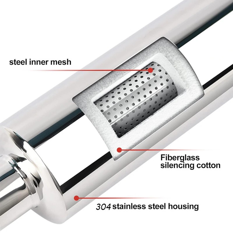 KEEPDSGN 3" Inlet/3" Outlet Exhaust Muffler Resonator Deep Tone For