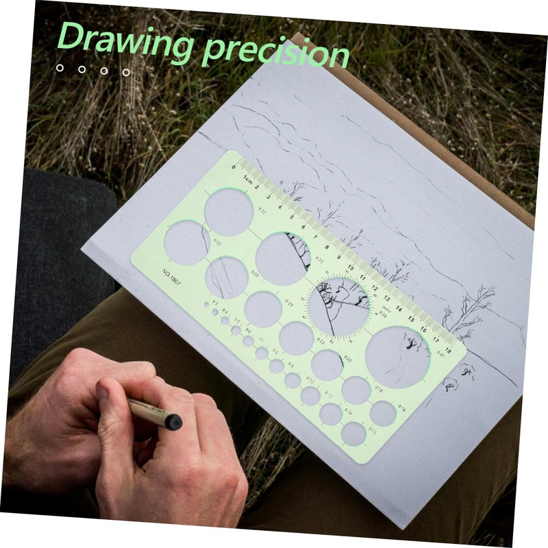 HOODANCOS 3pcs Ellipse Template Circle Stencils Engineering Rulers Students Drawing