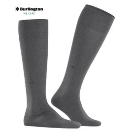 Burlington Men's Leeds M Kh Cotton Wool Long Plain 1 Pair Knee-High Socks, Grey Dark 3070 6.5-11