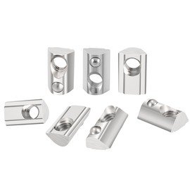 HXJDAM Set of 40 T-Slot Nuts M6 with Centring Ball Nut 8 T T-Slot Blocks Screws Set 30 Series M6 Aluminium Profile 30 x 30 Sliding Nut with Spring Ball for Aluminium C Profile 3D Printer CNC, European