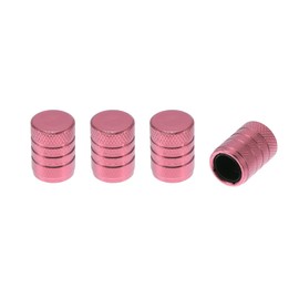 HEROFFIX 4 Pcs Decorative Tire Valve Stem Caps 17mm Tyre Valve Dust Covers for Most Cars Truck Pink Aluminum Alloy Plastic