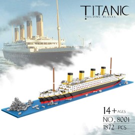 Architecture Titanic - Juego de construcción para adultos, kit de microbloques, mini ladrillos, regalos para niños (1872 piezas)