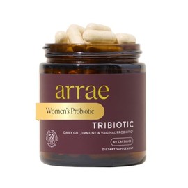 Arrae Tribiotic, Probiotics for Women, Support for Vaginal pH Balance, Gut, Immune, and Feminine Health, Prebiotics, Probiotics, Postbiotics, 60 Count