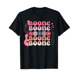 Boone Retro Vibe Music Lovers Musician Guitar Flower Power T-Shirt