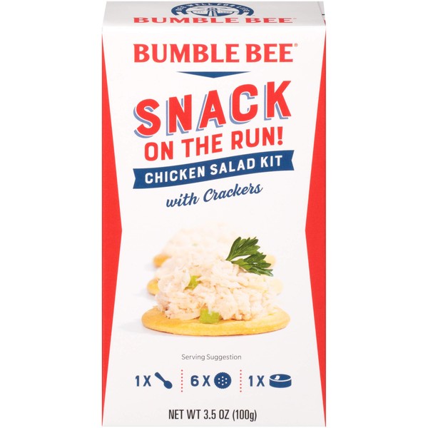 Bumble Bee Snack on the Run Chicken Salad with Crackers Kit- Ready to Eat, Spoon Included - Shelf Stable & Convenient Protein Snack, 3.5 oz (Pack of 12)