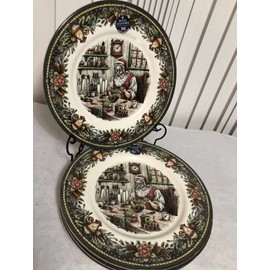 Royal Stafford Christmas Santa's Workshop Dinner Plates set of 4