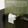 WZRUA Toilet Paper Holder Wall Mount Brushed Gold Double Post