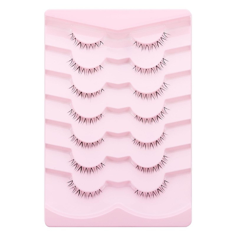 outopen 7 Pairs Bottom Lashes Japanese Manga Style False Eyelashes