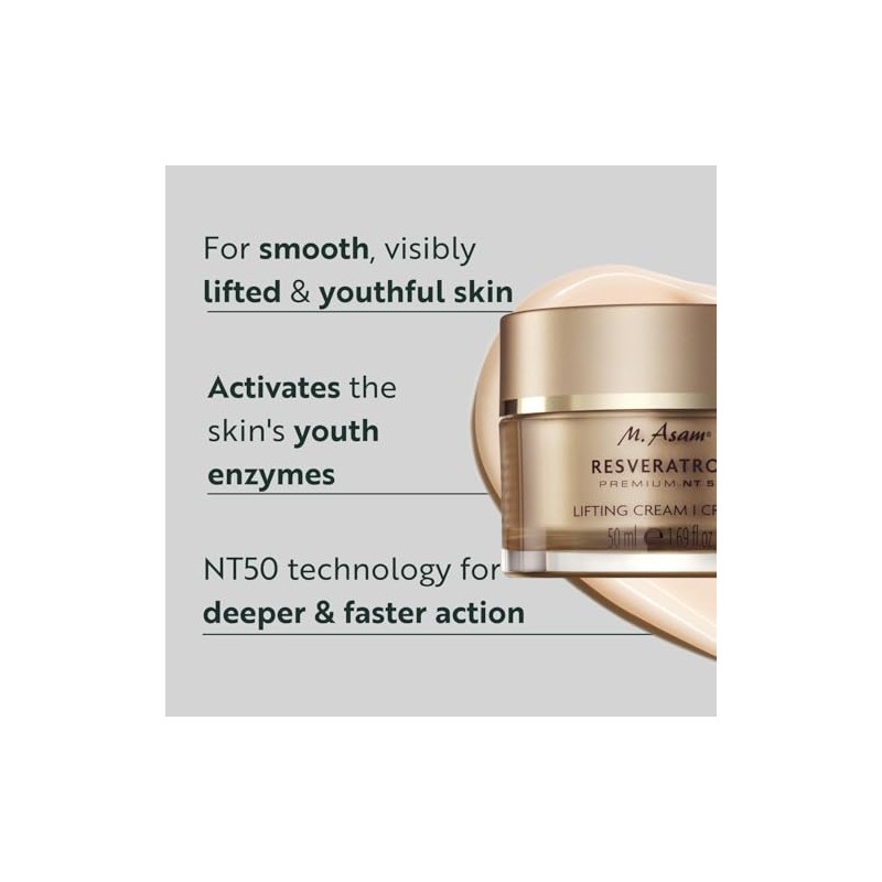 Camide M. Asam, Reservatrol Premium NT50 Lifting Face Cream, For