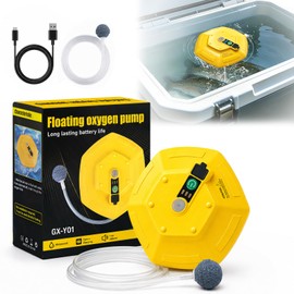 2026 New Bait Bucket Aerator for Fishing, Floating & Rechargeable IPX7 Waterproof Oxygen Pump, Ultra-Quiet Bubbler for Live Minnows, Portable Fish Tank & Aquarium Aerator