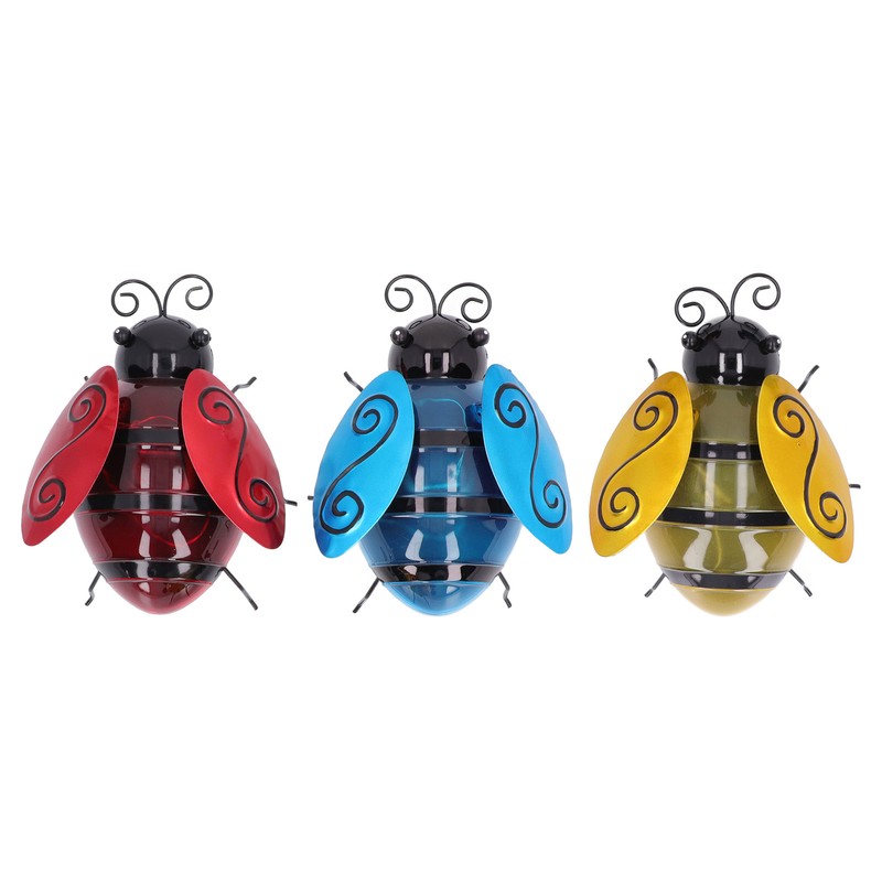 3pcs Solar Bee Lights Cute Innovative Iron Art Solar Powered