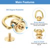 sourcing map 2Pcs Brass Rivets Stud Screw, 13mm Solid Brass