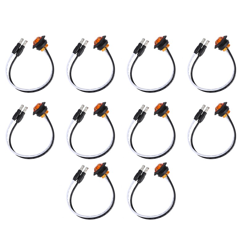 10pcs 3/4in LED Side Marker Light Clearance Lamp with DC