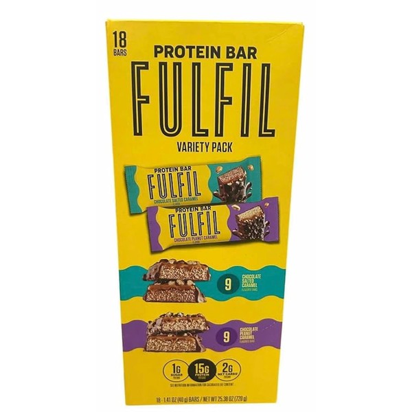 FUL-FIL Protein Bars, Chocolate Salted Caramel Flavored, Chocolate Peanut Caramel