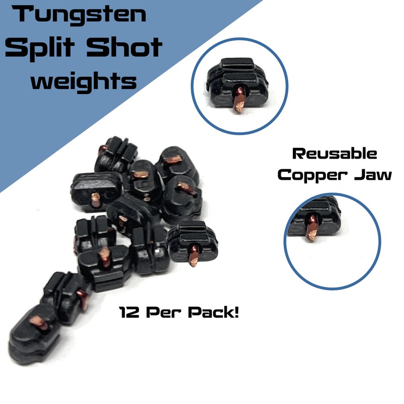 Reaction Tackle Tungsten Split Shot Weights #2 (5.2g) 12-Pack