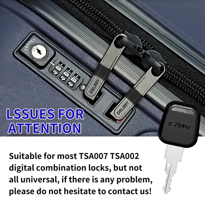 4PCS TSA007 TSA002 Universal Master Luggage Keys, Compatible with Password