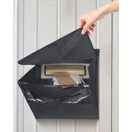 Uniclife Mail Slot Catcher for Door, Large Capacity Letter Catcher Letterbox Catcher, Front Door Mail Catcher with Hook and Loop Fasteners, Indoor Post Catcher Bag for Small Packages & Magazines