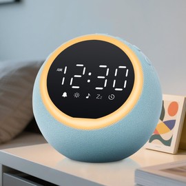Mee 2ou Smart Digital Alarm Clock with White Noise, 25 Sounds, Night Light, Snooze, Sleep Timer, Adjustable Volume & Brightness – Mains Powered Bedside Alarm Clock for Kids, Girls, Adults, Bedroom Use