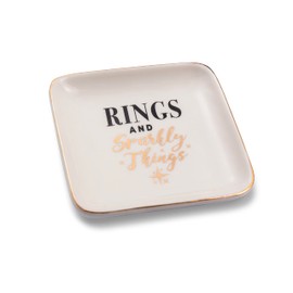 Rings & Sparkly Things Ceramic Trinket Tray Sentimental Gift Idea 280000028