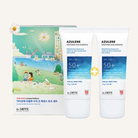 Doctor Sante Dr. Sante Sun Cream Azulene Soother Sun Essence 75g 1+1 Duo Set [26 Duo] Soothe Sun Cream 75g+75g / 닥터상떼 선크림 아줄렌 수더 선에센스 75g 1+1 듀오 세트 [26듀오] 수더선크림 75g+75g