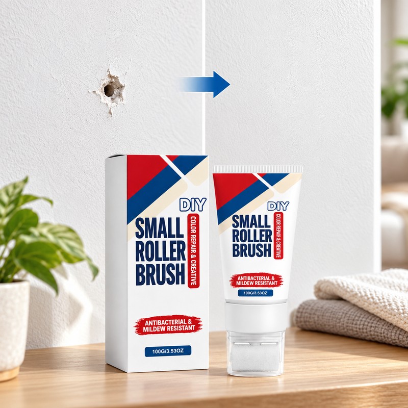 2 Pcs Wall Repair Paste with Built-In Roller Brush for