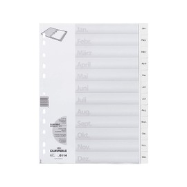 Durable Plastic Register, A Months, A4, January December