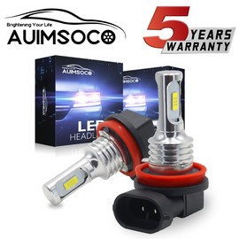 AUIMSOCO H11 LED Headlight Super Bright Bulbs Kit 8000K White 330000LM High/Low Beam