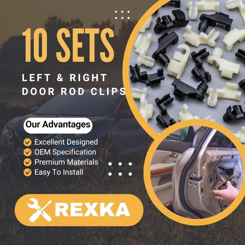 Yongtao 10-Set Door Handle Lock Rod Hood Latch Push Clip