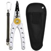 Aluminum Fishing Pliers with Coiled Lanyard & Sheath, Multifunctional Split