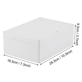 Junction Box, 12 Sizes Selection Box Waterproof IP65 Junction Box ABS Electrical Connection Boxes DIY Plastic Case Wiring Distribution Box Surface-Mounted (26 x 18.5 x 9.5 cm)