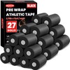 27 Pack Black Pre Wrap Tape, 2.76 Inch x 11