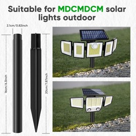 Stakes Solar Lights Replacement Spike - 0.82" x 13.46" Outdoor Ground Stake, ABS Plastic Replacement Nails for MDCMDCM Solar Lights (2 Pack)