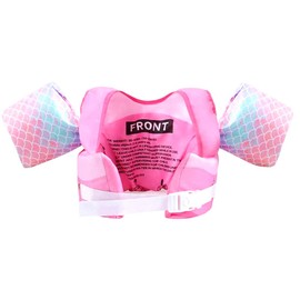 Chaleco Salvavidas para Niños Niña 2 3 4 5 6 Años Salvavidas para Bebe 30 a 55 Libras Natacion Kit con Chaleco de Seguridad y Doble Cierre para Piscina Parque Acuático Lago y Playa (Rosa)